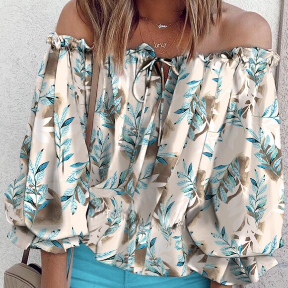 Blue or Pink Floral Blouse - Picture 1 of 5